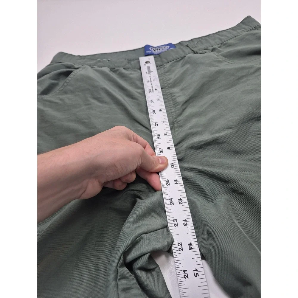 VTG Lee Pipes Pants Men's 36x32 Green Nylon Cargo Relaxed Baggy Utility FLAW